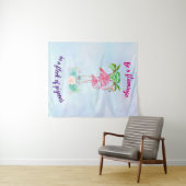 ハトの群れのフラミンゴになる タペストリー (インサイチュ(横))