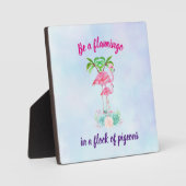 ハトの群れのフラミンゴになる フォトプラーク (正面)