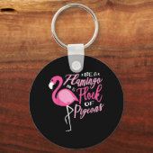 ハトの群れの中でフラミンゴになって炎をあげよう キーホルダー (正面)