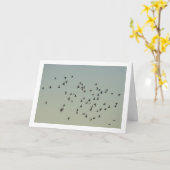 ハトの群れ カード (黄色い花)