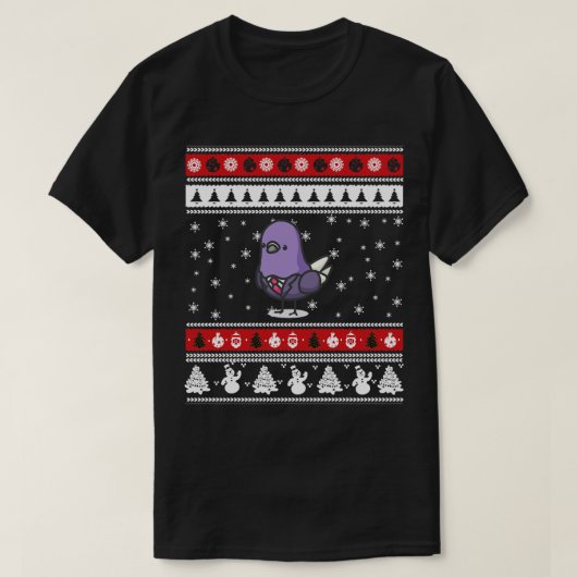 ハトの醜いクリスマス Tシャツ (デザイン正面)