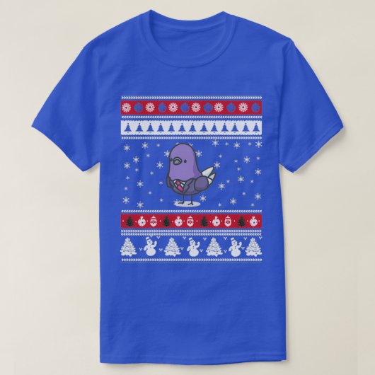 ハトの醜いクリスマス Tシャツ (デザイン正面)