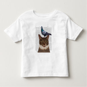 ハトの頭の猫 トドラーTシャツ