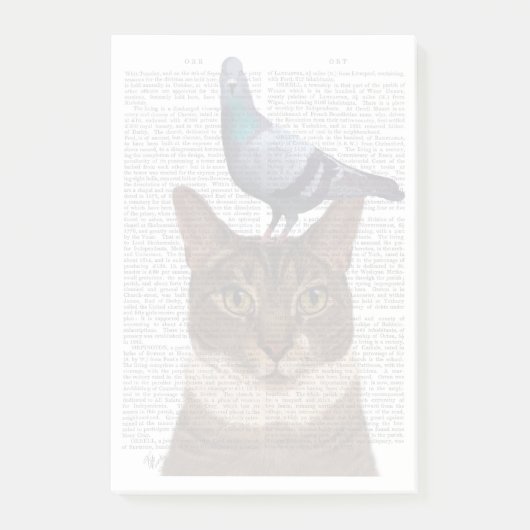 ハトの頭の猫 ポストイット (正面)