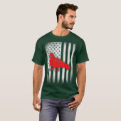 ハトの鳥のシャツ米国国旗 Tシャツ (正面フル)