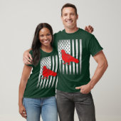 ハトの鳥のシャツ米国国旗 Tシャツ (ユニセックス)