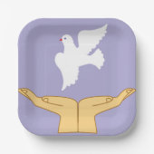 ハトの鳥の世界平和ホワイト ペーパープレート (正面)