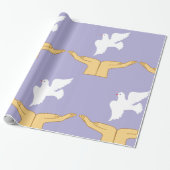 ハトの鳥の世界平和ホワイト ラッピングペーパー (アンロールド)