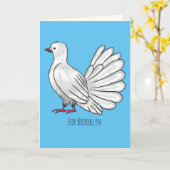 ハトの鳥の漫画イラストレーション カード (黄色い花)