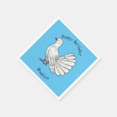 ハトの鳥の漫画イラストレーション スタンダードカクテルナプキン (角)