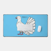 ハトの鳥の漫画イラストレーション デスクマット (キーボード&マウス)