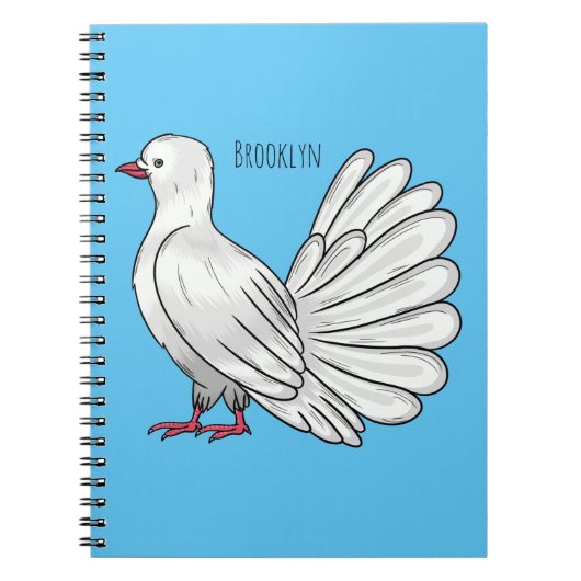 ハトの鳥の漫画イラストレーション ノートブック (正面)
