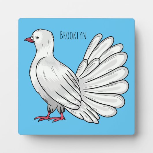 ハトの鳥の漫画イラストレーション フォトプラーク (正面)