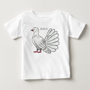 ハトの鳥の漫画イラストレーション ベビーTシャツ