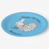 ハトの鳥の漫画イラストレーション ペーパープレート (アングル)