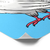 ハトの鳥の漫画イラストレーション ポスター (角)