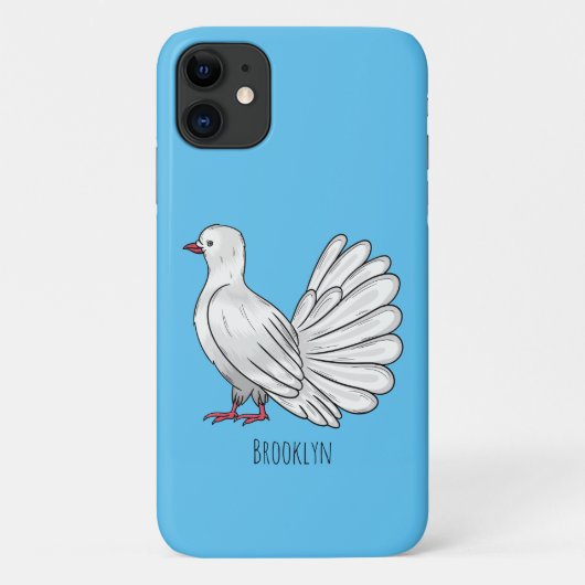 ハトの鳥の漫画イラストレーション Case-Mate iPhoneケース (裏面)