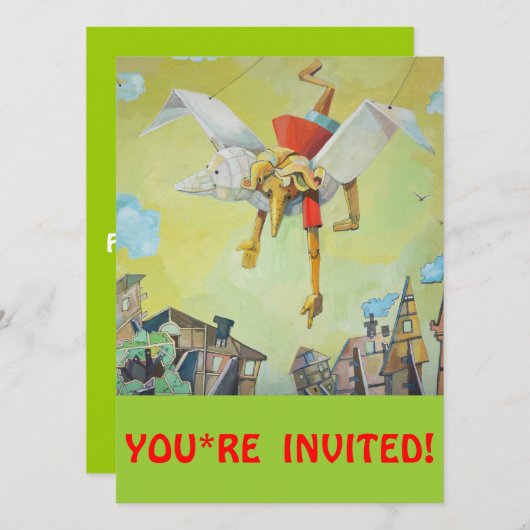 ハトのPinocchio 招待状 (正面/裏面)