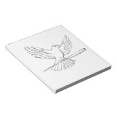 ハトまたはハト飛んでいるブと杖のスケッチ ノートパッド (アングル)