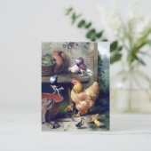 ハトをダチョウで結絵画ぶ野鳥 ポストカード (スタンド正面)