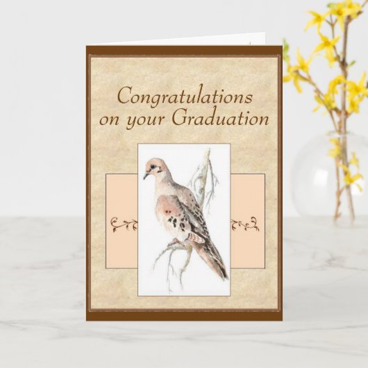 ハトを弔う卒業式、カメのハト カード (黄色い花)