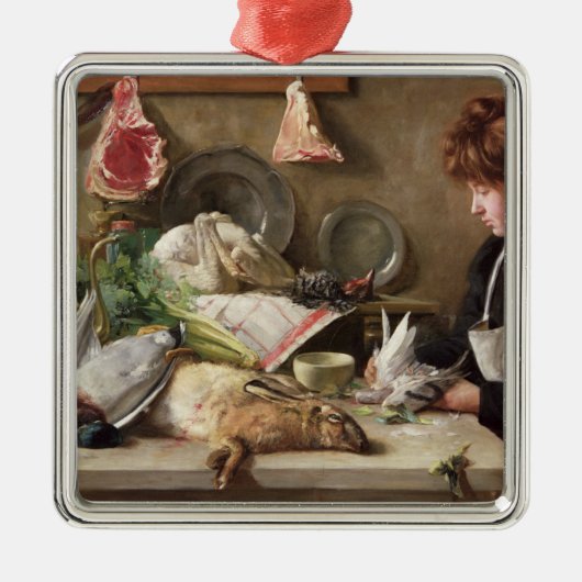 ハトを摘み取ること メタルオーナメント (正面)