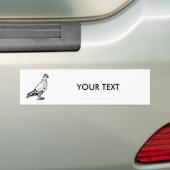 ハトイラストレーション バンパーステッカー (車上)