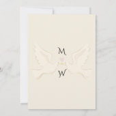 ハトエレガントン高級金ゴールド結婚ズ サンキューカード (裏面)