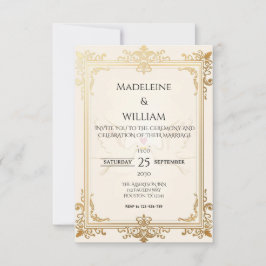 ハトエレガントン高級金ゴールド結婚ズ 出欠カード