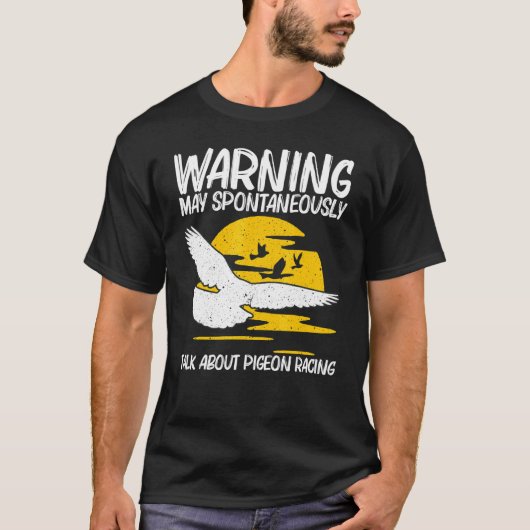 ハトカッコいいンのレース女子男性へハトのRac Tシャツ (正面)