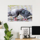 ハトキスをするイ ポスター (ホームオフィス)