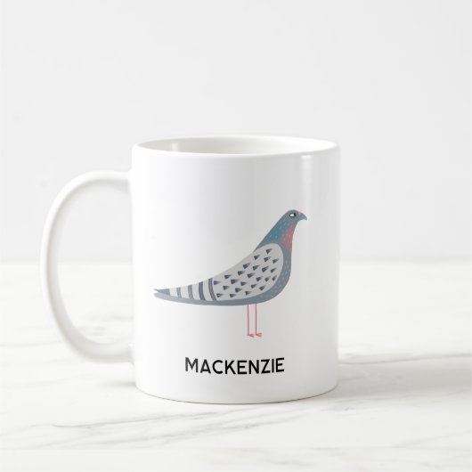 ハトパーソナライズされたン コーヒーマグカップ (左)