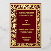 ハトフローラつる植物縁ど株 箔招待状 (正面)