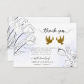 ハトフローラ葬儀感謝していカード サンキューカード (正面/裏面)