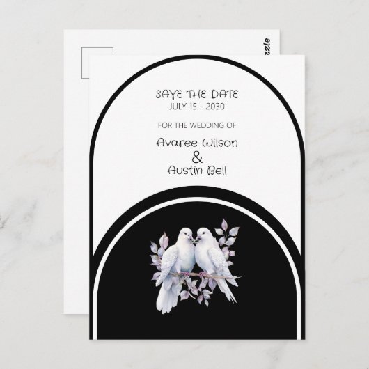 ハトリングや輪白黒アーチ ポストカード (正面/裏面)