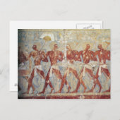 ハトールを称えるパレードを描くレリーフ、 浮き彫り ポストカード (正面/裏面)