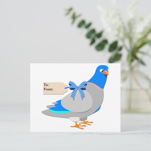 ハト与えハガキ ポストカード (スタンド正面)