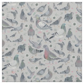 ハト動物鳥ノベルティ |布のカーテン ファブリック (クローズアップ)