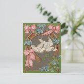 ハト忘れベメ鼻の蹄四葉クローバー ポストカード (スタンド正面)