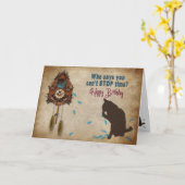 ハト時計の誕生日 カード (黄色い花)