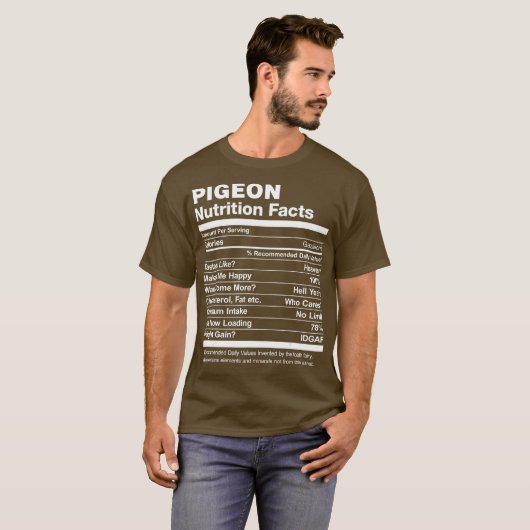 ハト栄養ファクツおもしろい図 Tシャツ (正面フル)