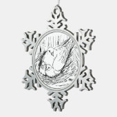 ハト科 スノーフレークピューターオーナメント (右)