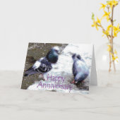 ハト記念日カード カード (黄色い花)