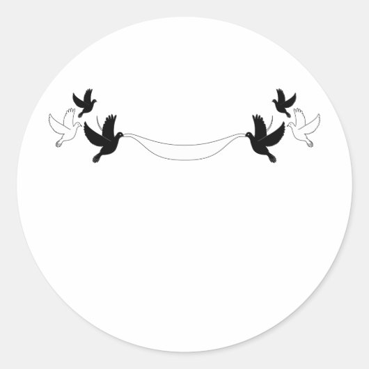 ハト運ブのバナーシール ラウンドシール (正面)