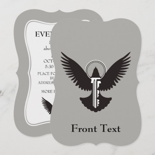 ハト鍵 招待状 (正面/裏面)