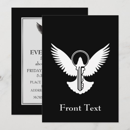 ハト鍵 招待状 (正面/裏面)