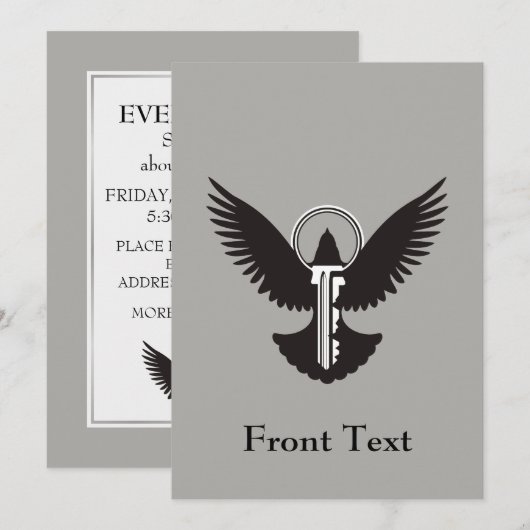 ハト鍵 招待状 (正面/裏面)