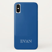 ハト青い無地の背景のiPhone Xの箱 Case-Mate iPhoneケース (裏面)