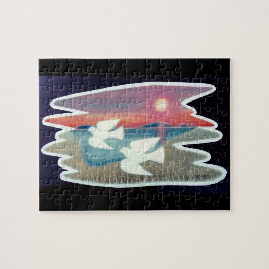 ハト飛んでいるブ ジグソーパズル (横)