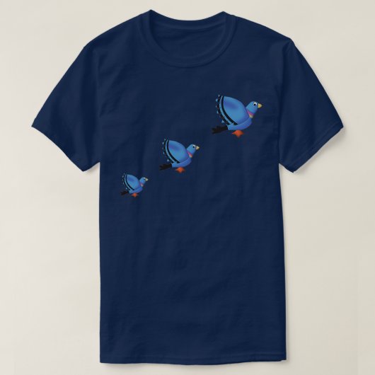 ハト飛んでいるン Tシャツ (デザイン正面)